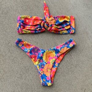 Kulani Kinis Floral Bandeau Bikini Set